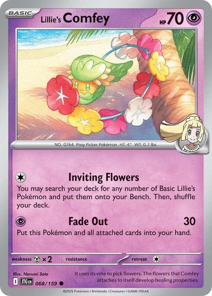 Lillie's Comfey 068/159 — Journey Together Pokémon card