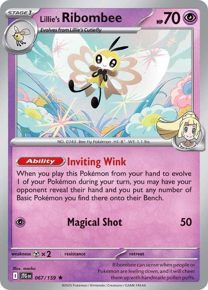 Lillie's Ribombee 067/159 Reverse Holofoil — Journey Together Pokémon card