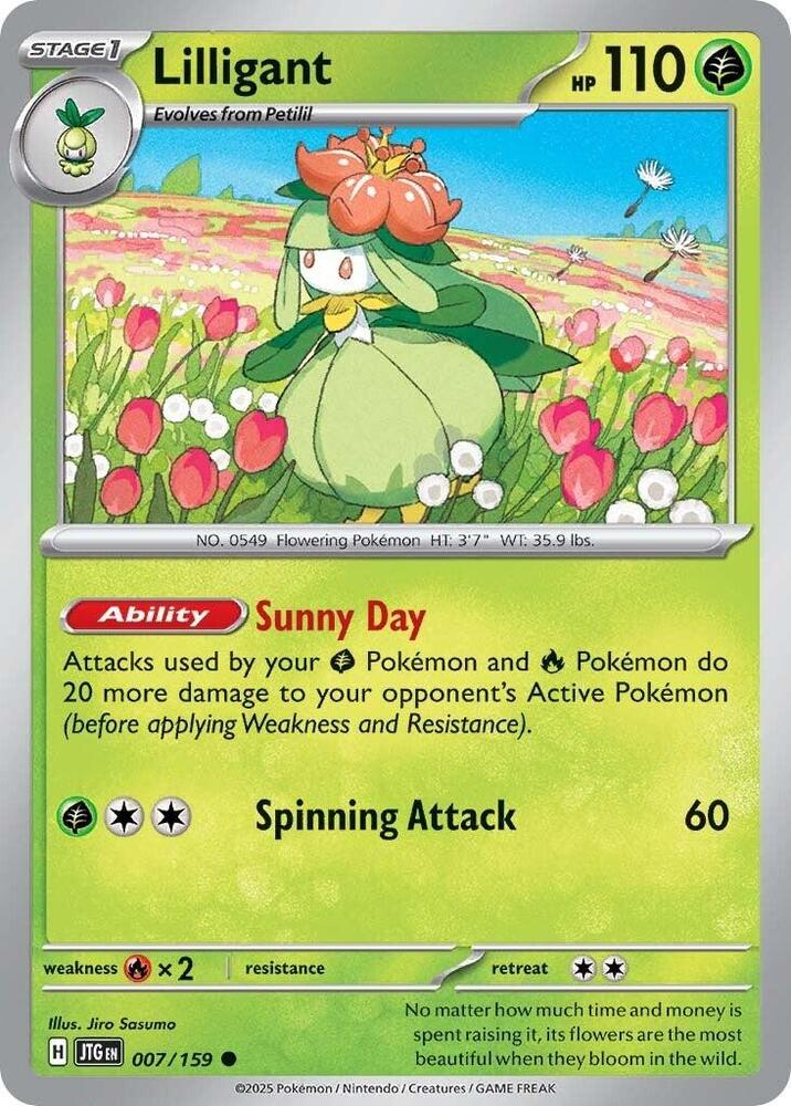 Lilligant 007/159 Reverse Holofoil, Journey Together Pokémon card