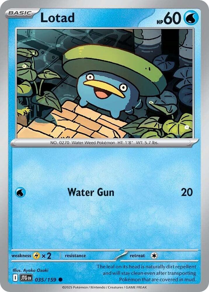 Lotad 035/159 Reverse Holofoil, Journey Together Pokémon card