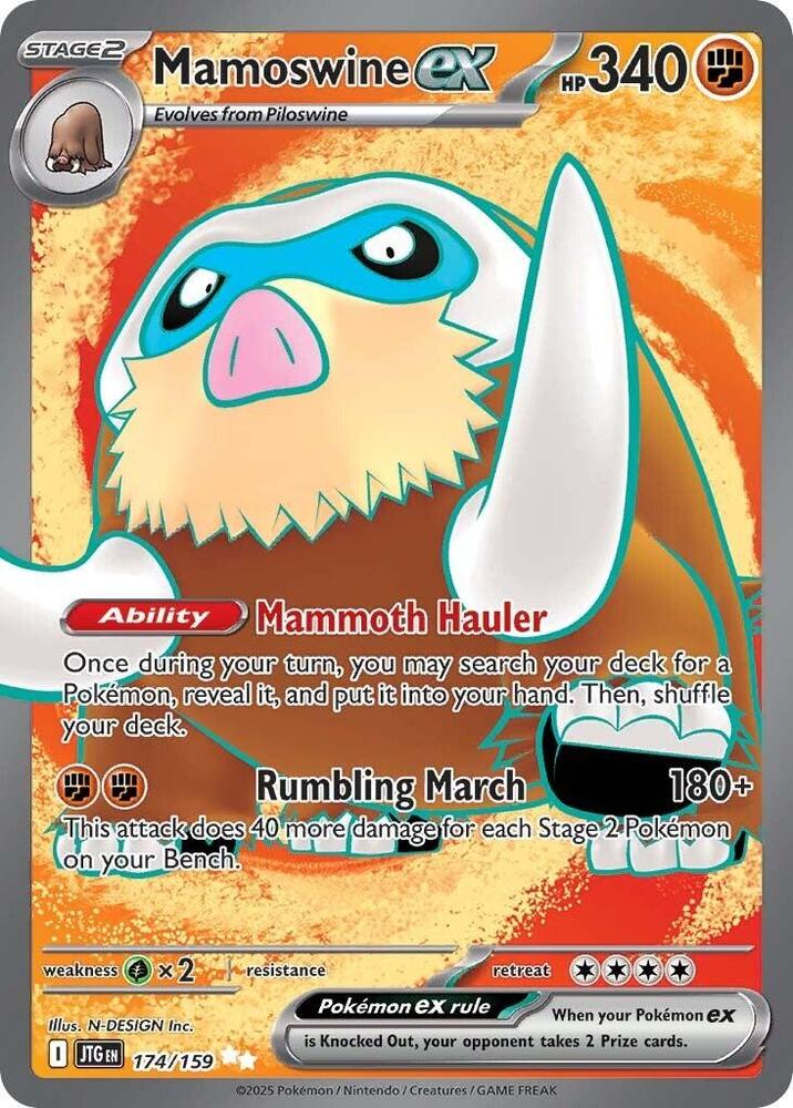 Mamoswine ex 174/159 Holofoil, Journey Together Pokémon card