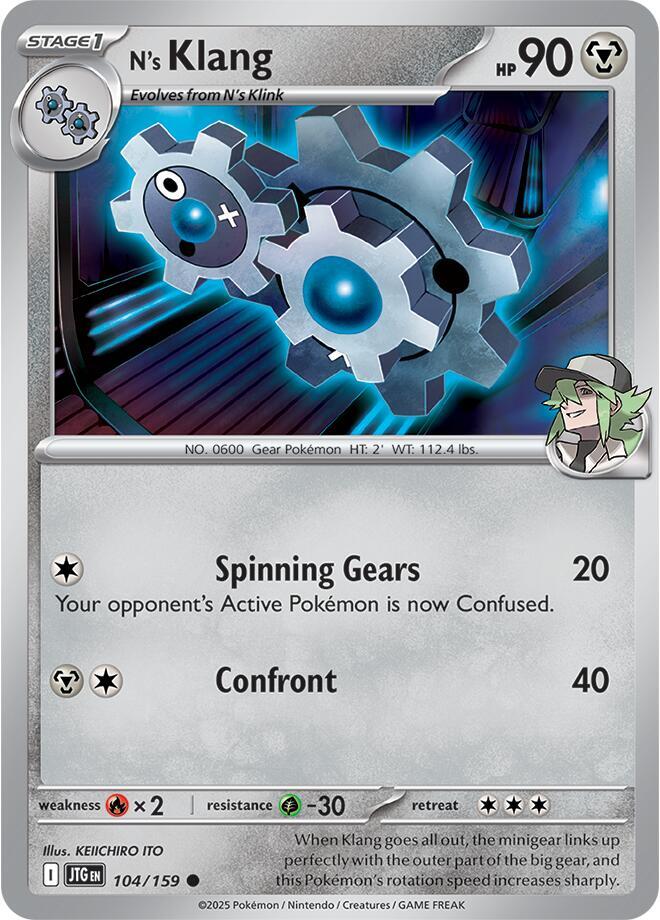 N's Klang 104/159 Reverse Holofoil — Journey Together Pokémon card