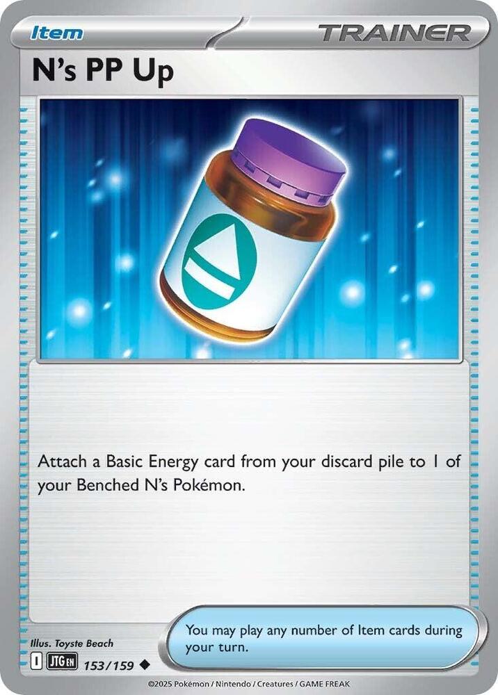 N's PP Up 153/159 Reverse Holofoil — Journey Together Pokémon card