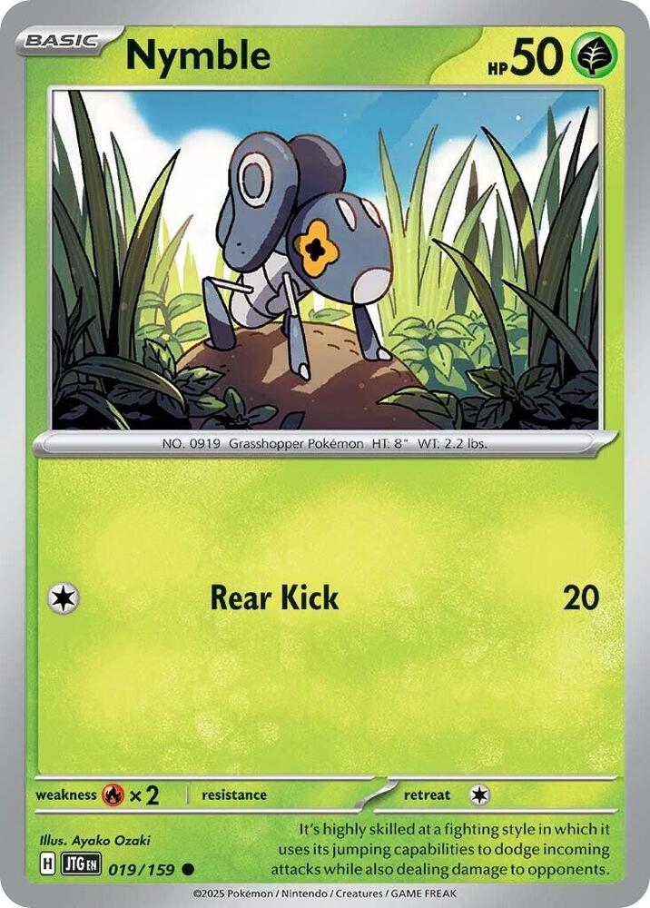 Nymble 019/159 Reverse Holofoil, Journey Together Pokémon card