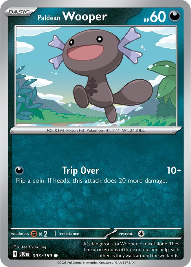 Pokemon - Scarlet & Violet - Journey Together - Paldean Wooper - 093/159 - Reverse Holofoil
