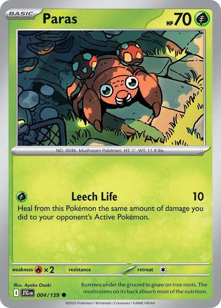 Paras 004/159 Reverse Holofoil — Journey Together Pokémon card