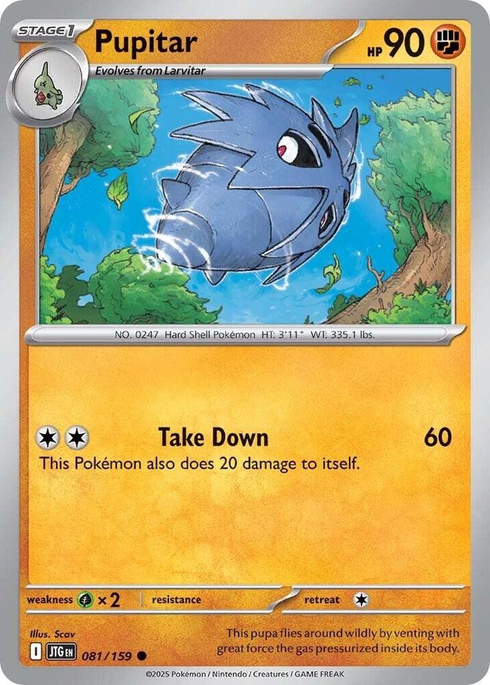Pupitar 081/159 Reverse Holofoil, Journey Together Pokémon card