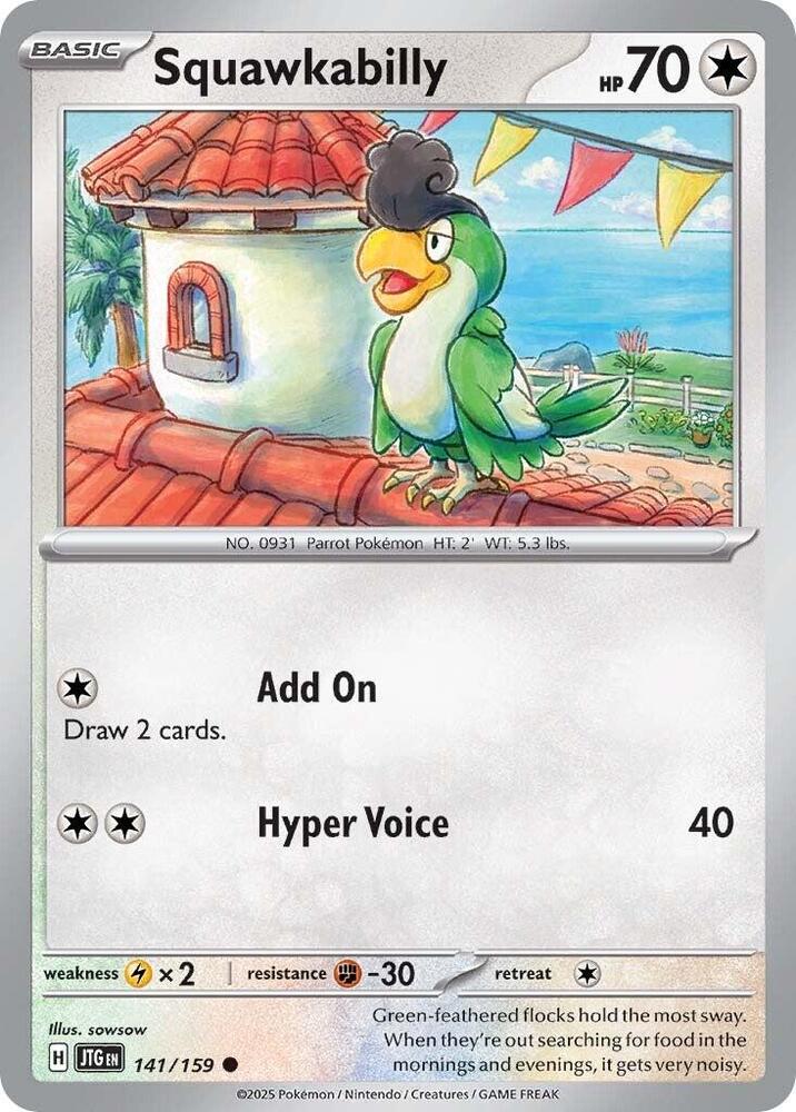 Squawkabilly 141/159 Reverse Holofoil — Journey Together Pokémon card