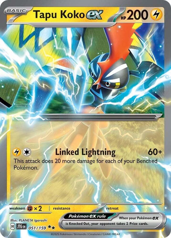 Tapu Koko ex 051/159 Holofoil — Journey Together Pokémon card