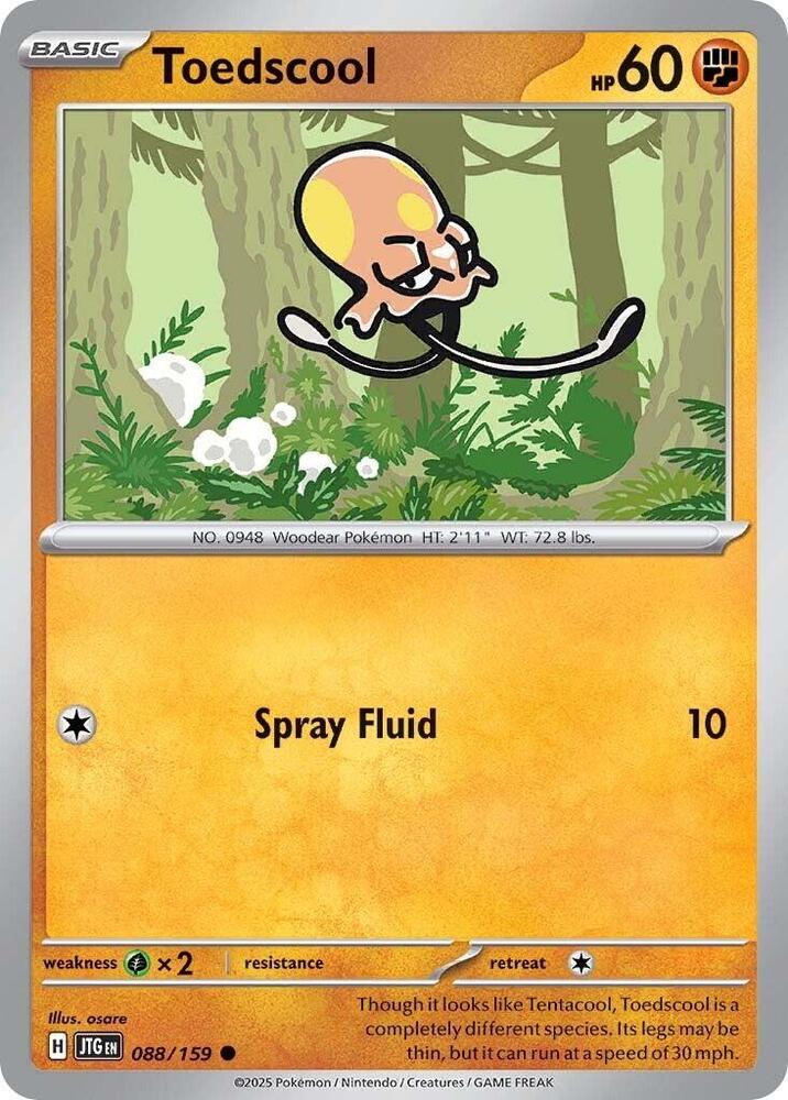 Toedscool 088/159 Reverse Holofoil — Journey Together Pokémon card