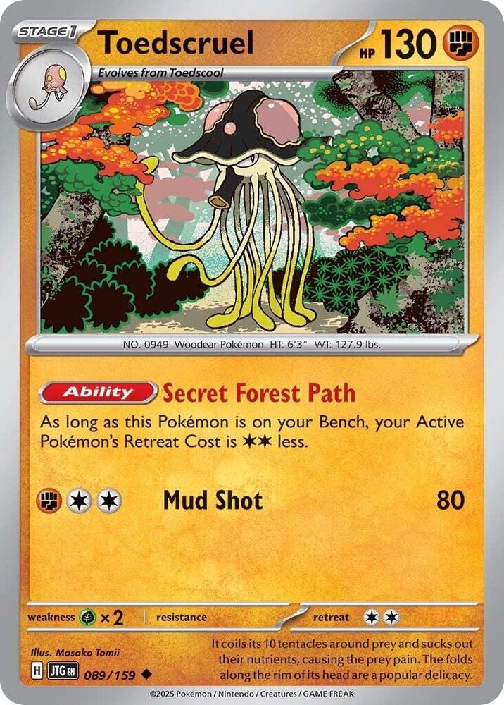 Pokemon - Scarlet & Violet - Journey Together - Toedscruel - 089/159 - Reverse Holofoil