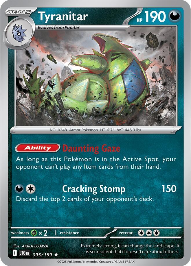 Tyranitar 095/159 Holofoil, Journey Together Pokémon card