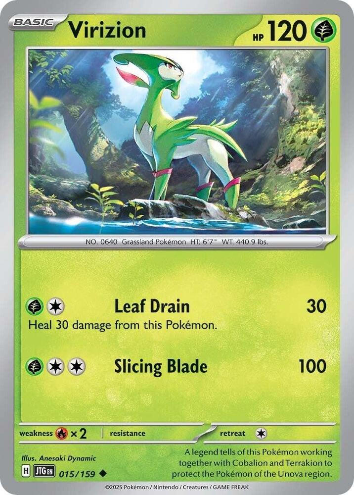 Virizion 015/159 Reverse Holofoil — Journey Together Pokémon card