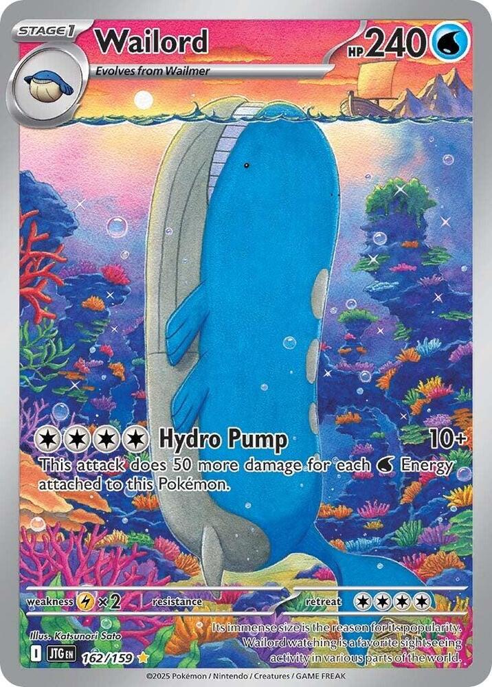 Wailord 162/159 Holofoil — Journey Together Pokémon card