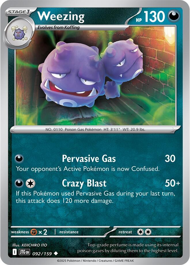 Weezing 092/159, Journey Together Pokémon card