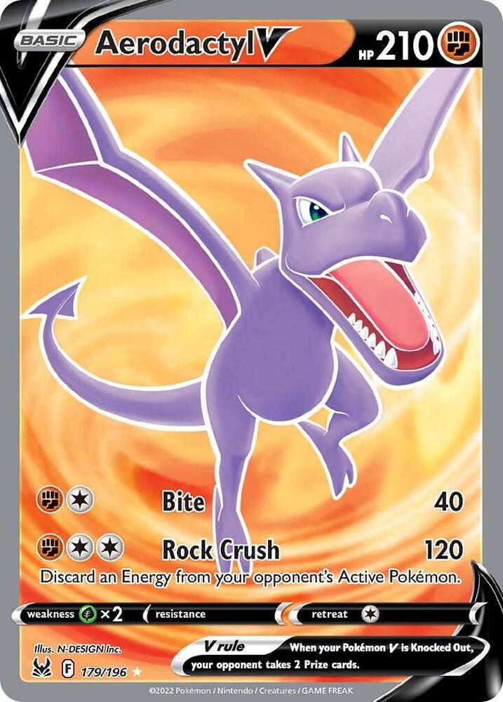 Aerodactyl V 179/196 Holofoil — Lost Origin Pokémon card