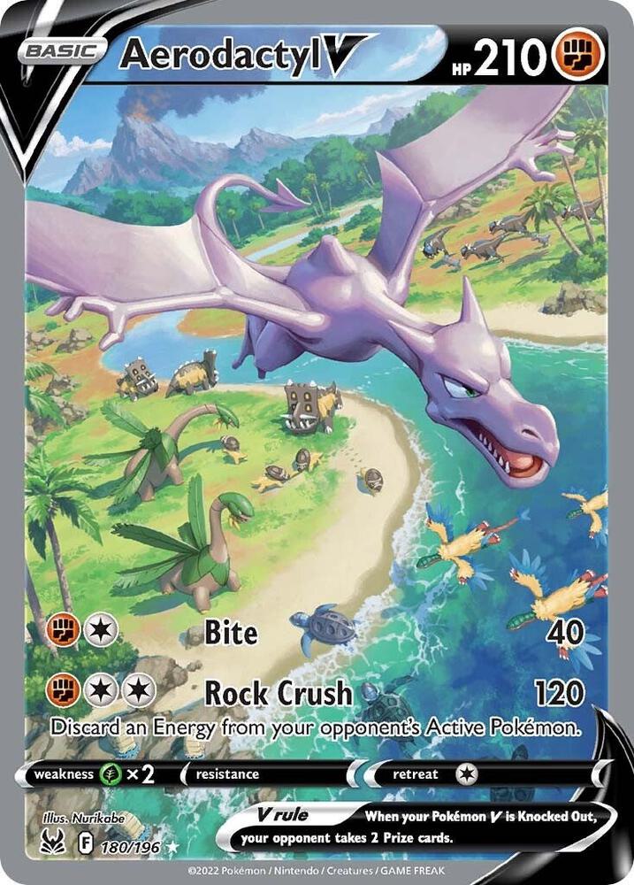 Aerodactyl V 180/196 Holofoil — Lost Origin Pokémon card