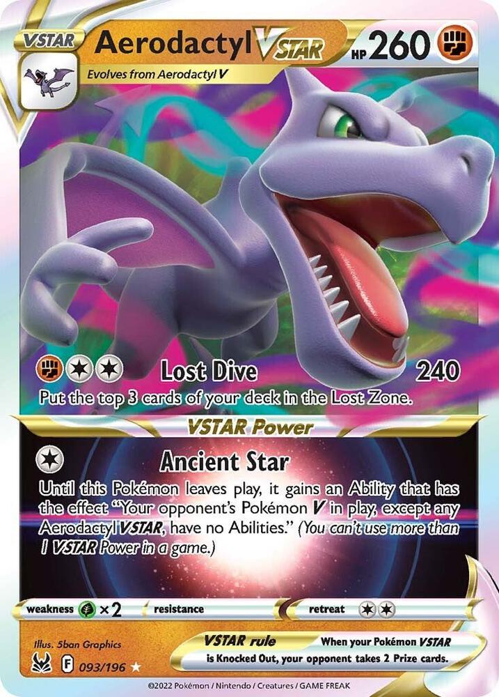 Aerodactyl VSTAR 093/196 Holofoil — Lost Origin Pokémon card