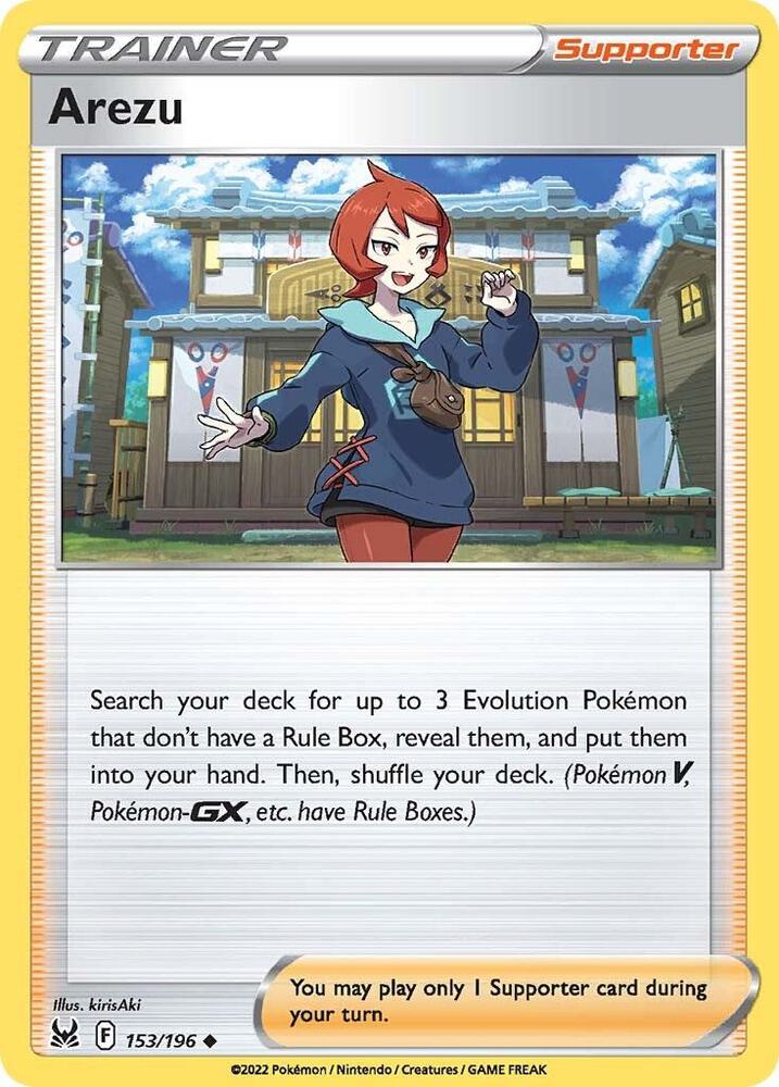 Arezu 153/196 Reverse Holofoil — Lost Origin Pokémon card