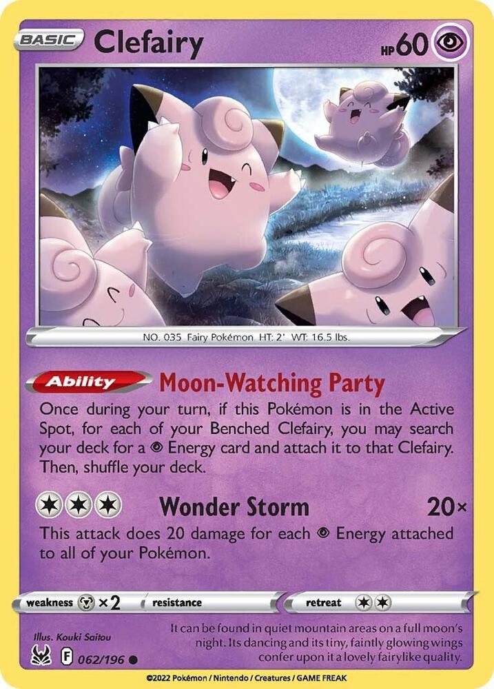 Clefairy 062/196 Reverse Holofoil — Lost Origin Pokémon card