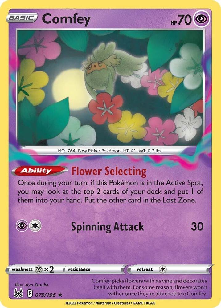 Comfey 079/196 Reverse Holofoil — Lost Origin Pokémon card
