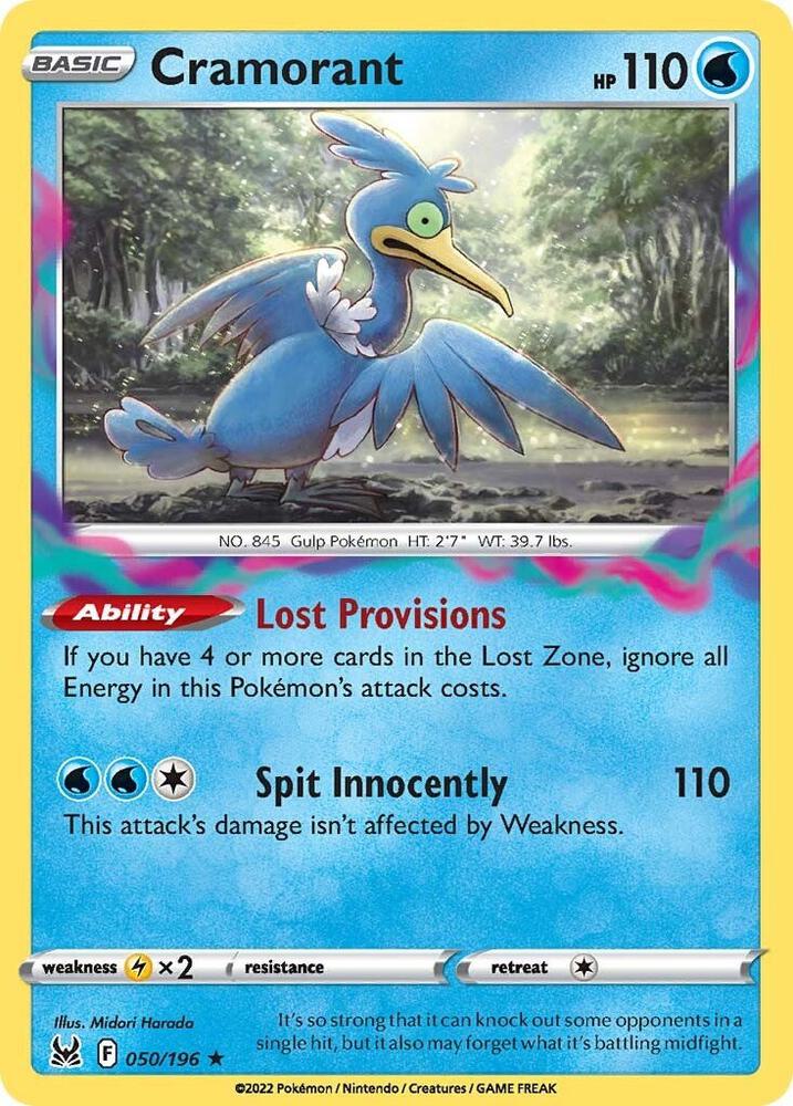 Cramorant 050/196 Reverse Holofoil — Lost Origin Pokémon card