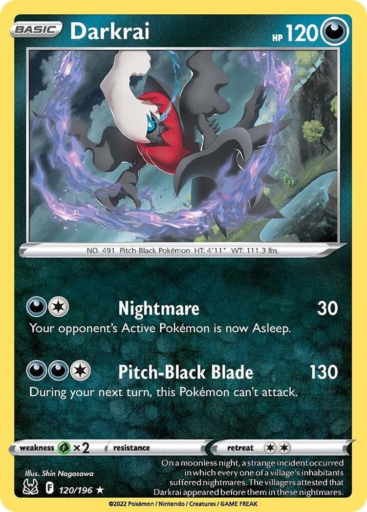 Darkrai 120/196 Holofoil — Lost Origin Pokémon card