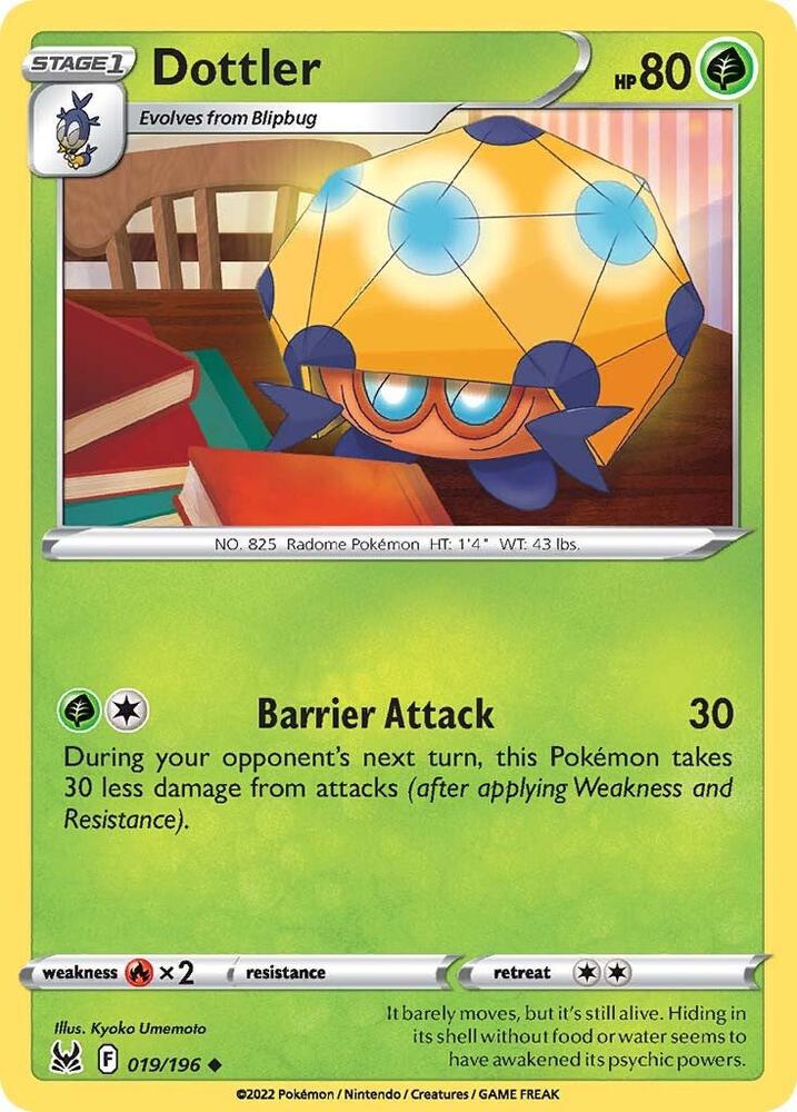 Dottler 019/196 Reverse Holofoil — Lost Origin Pokémon card
