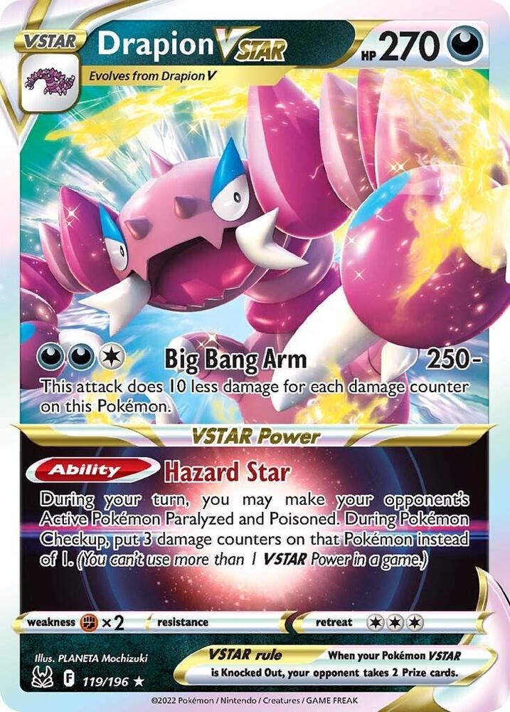 Drapion VSTAR 119/196 Holofoil — Lost Origin Pokémon card