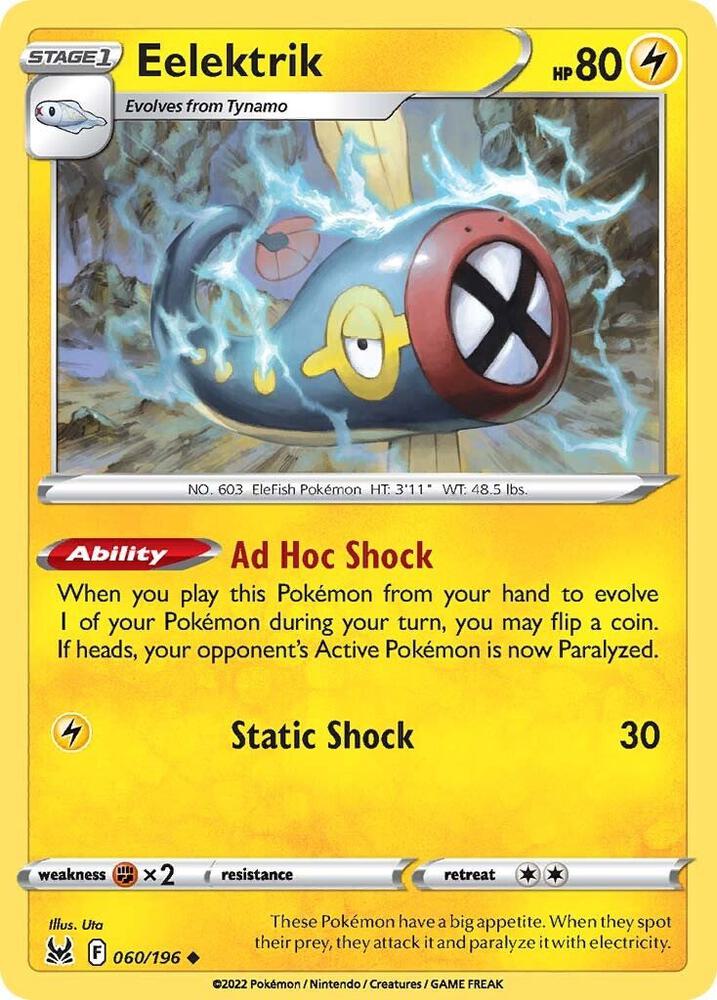 Eelektrik 060/196 Reverse Holofoil — Lost Origin Pokémon card