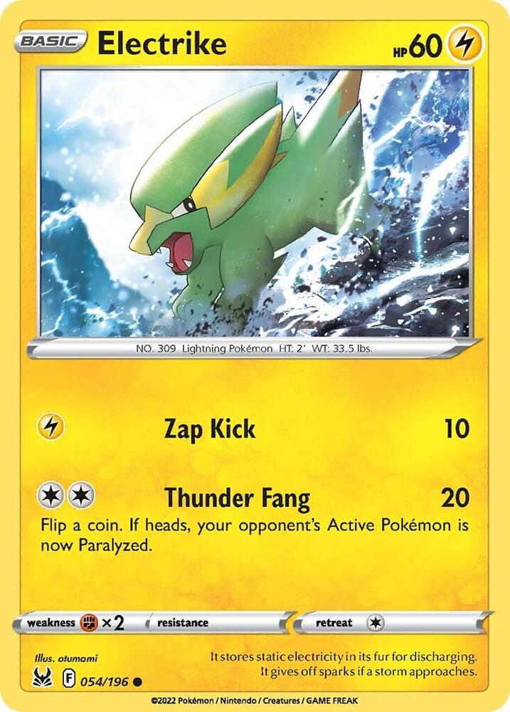Electrike 054/196 Reverse Holofoil — Lost Origin Pokémon card