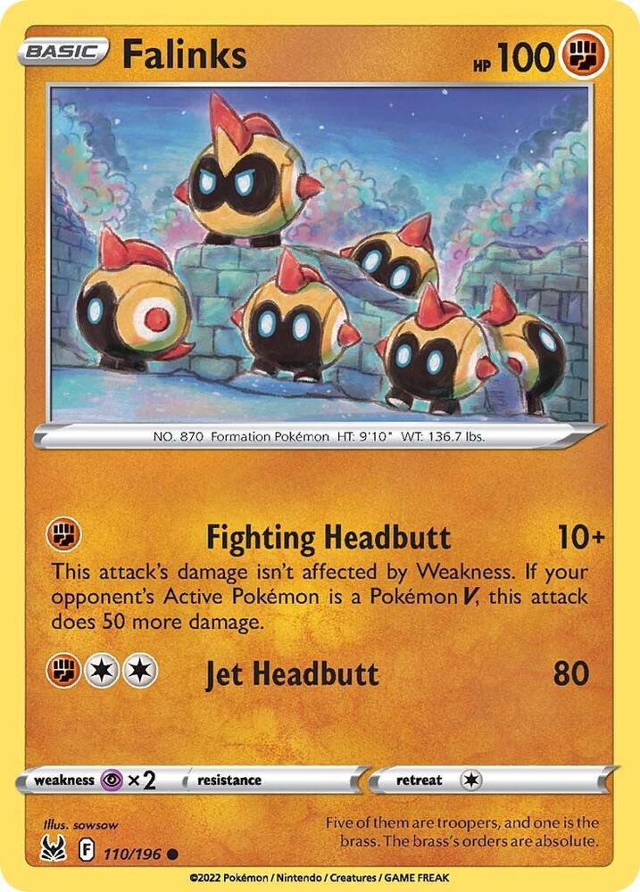 Falinks 110/196 Reverse Holofoil — Lost Origin Pokémon card