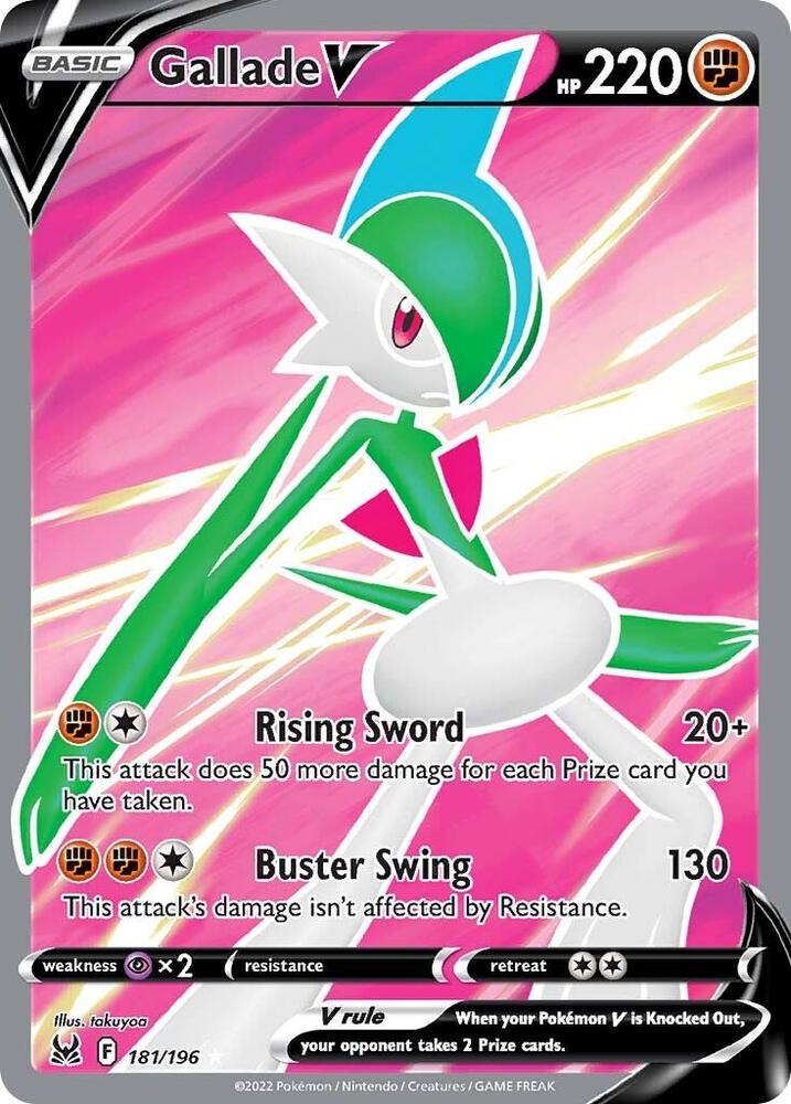 Gallade V 181/196 Holofoil — Lost Origin Pokémon card