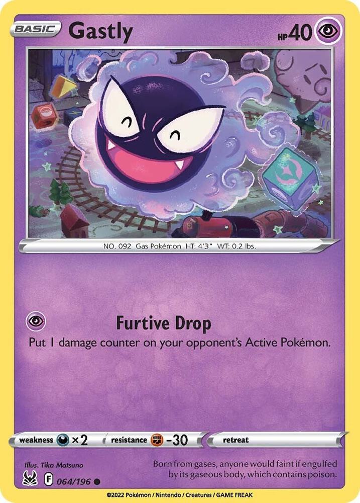 Gastly 064/196 — Lost Origin Pokémon card