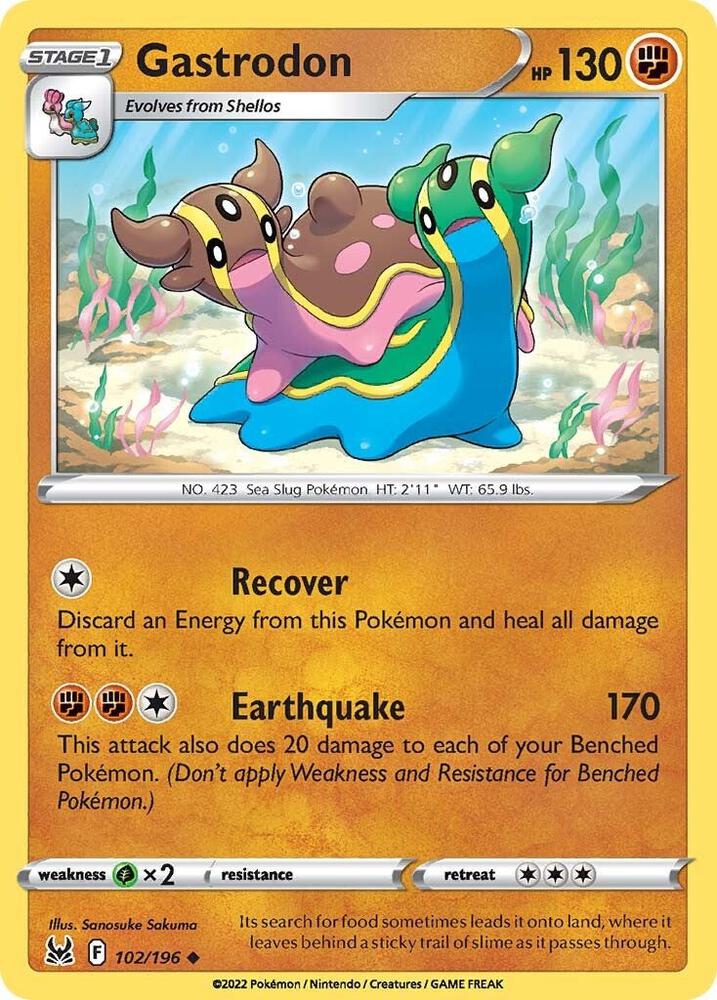 Gastrodon 102/196 Reverse Holofoil — Lost Origin Pokémon card