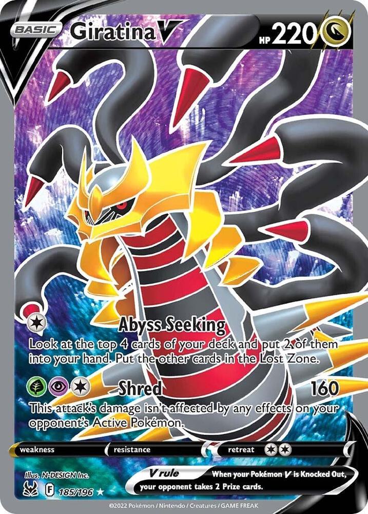 Giratina V 185/196 Holofoil — Lost Origin Pokémon card