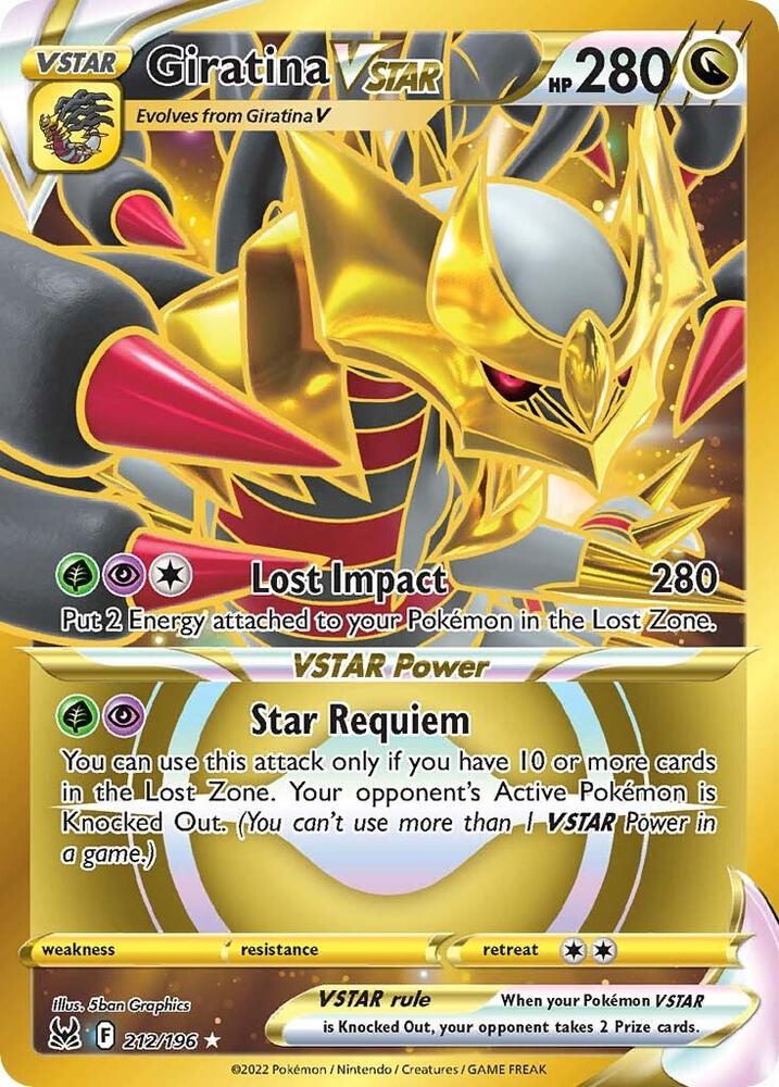 Giratina VSTAR 212/196 Holofoil — Lost Origin Pokémon card