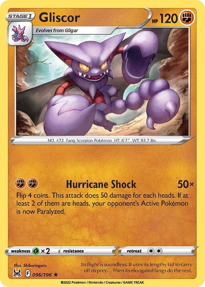 Gliscor 096/196 Reverse Holofoil — Lost Origin Pokémon card