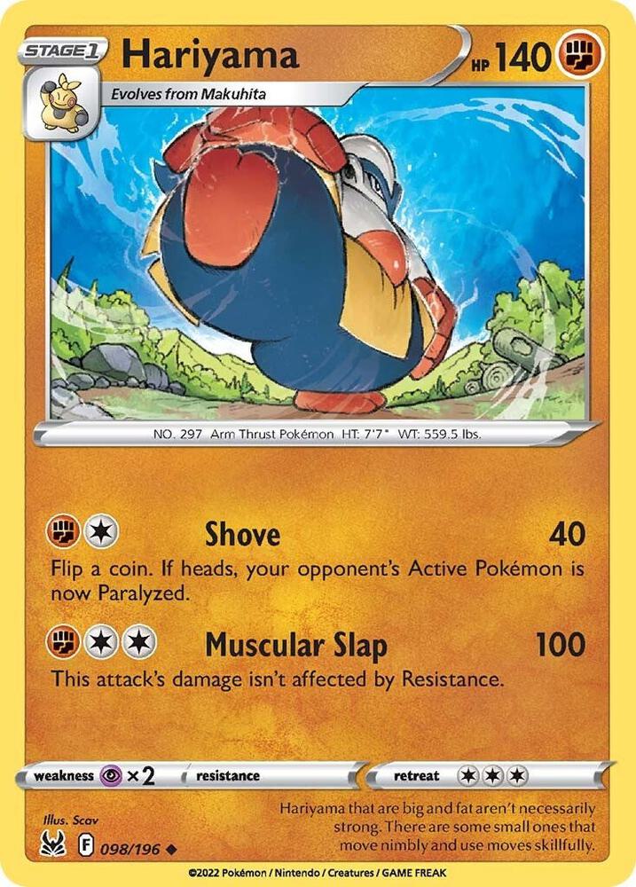 Hariyama 098/196 — Lost Origin Pokémon card