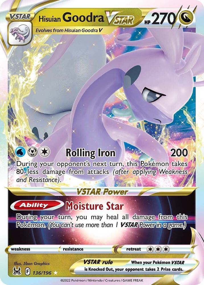 Hisuian Goodra VSTAR 136/196 Holofoil — Lost Origin Pokémon card