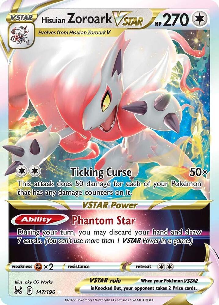 Hisuian Zoroark VSTAR 147/196 Holofoil — Lost Origin Pokémon card