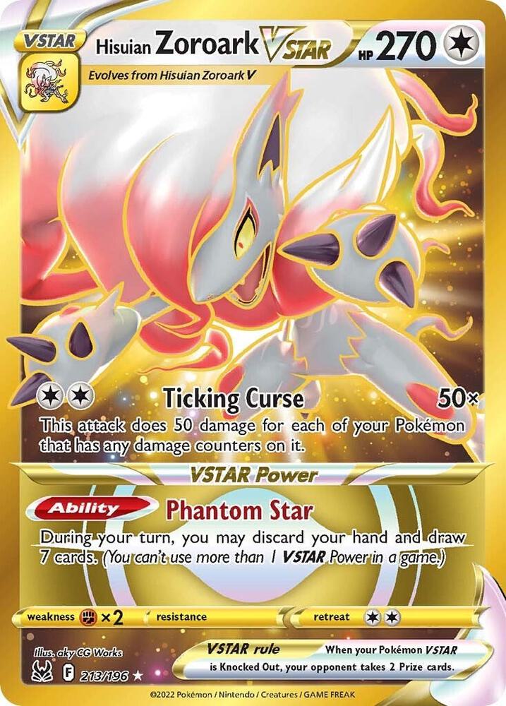 Hisuian Zoroark VSTAR 213/196 Holofoil — Lost Origin Pokémon card