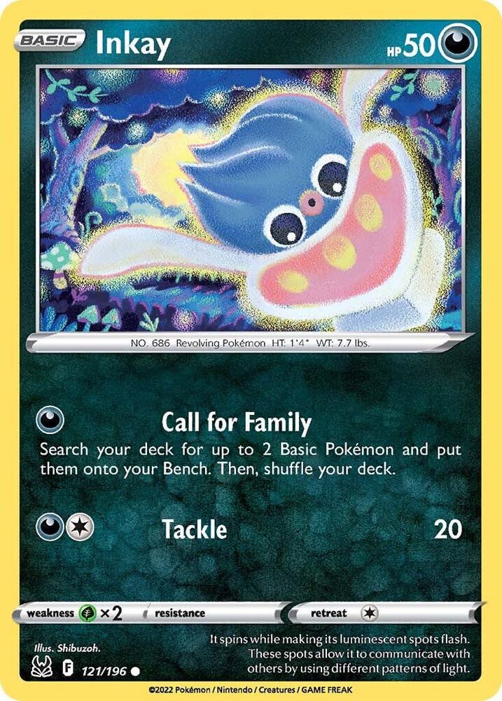 Inkay 121/196 — Lost Origin Pokémon card