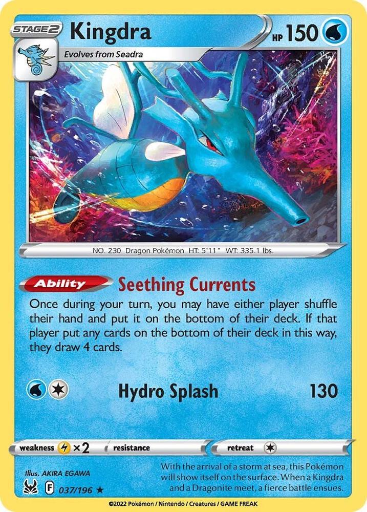Kingdra 037/196 Holofoil — Lost Origin Pokémon card