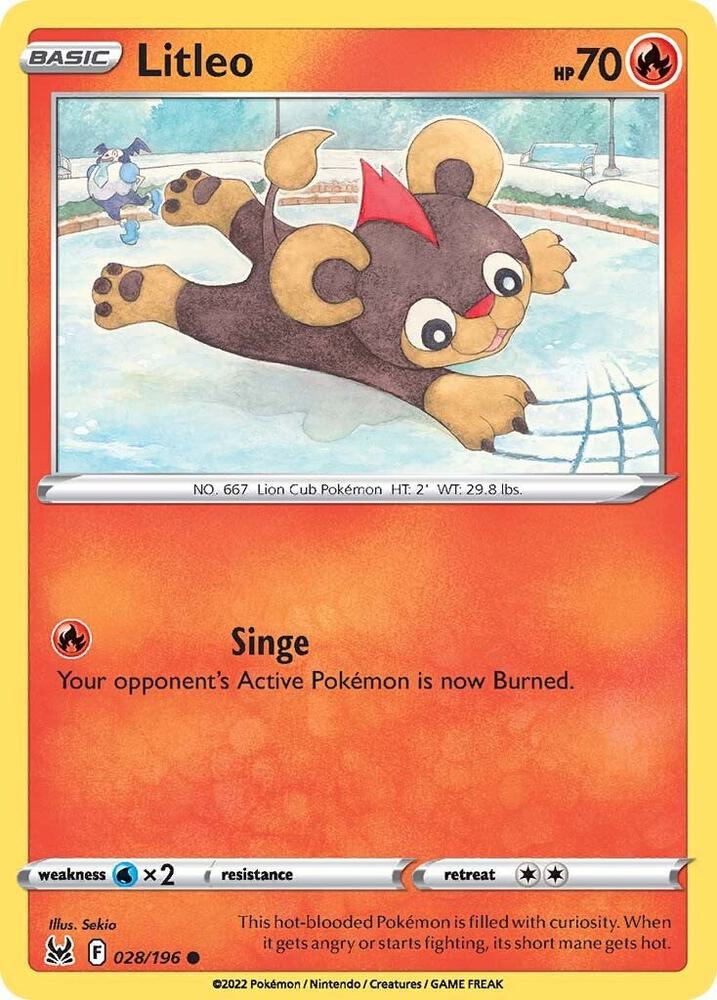 Litleo 028/196 — Lost Origin Pokémon card