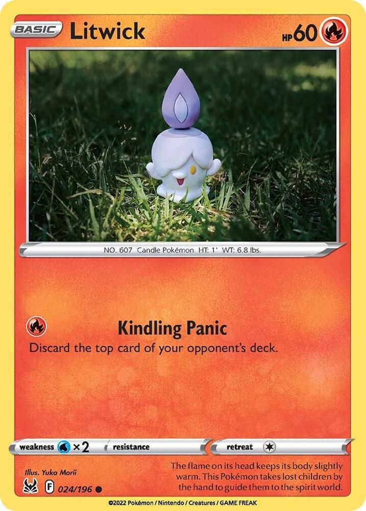 Litwick 024/196 Reverse Holofoil — Lost Origin Pokémon card