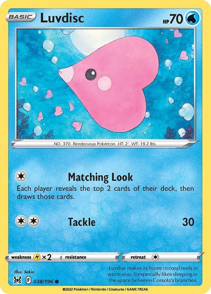 Pokemon - Lost Origin - Luvdisc - 038/196 - Reverse Holofoil