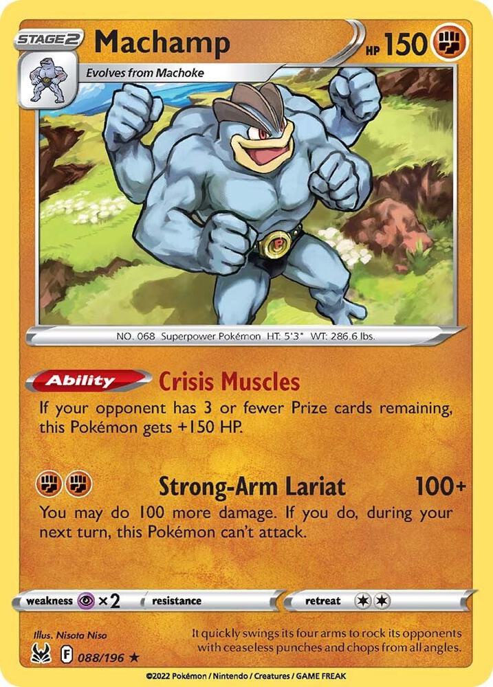 Machamp 088/196 Reverse Holofoil — Lost Origin Pokémon card
