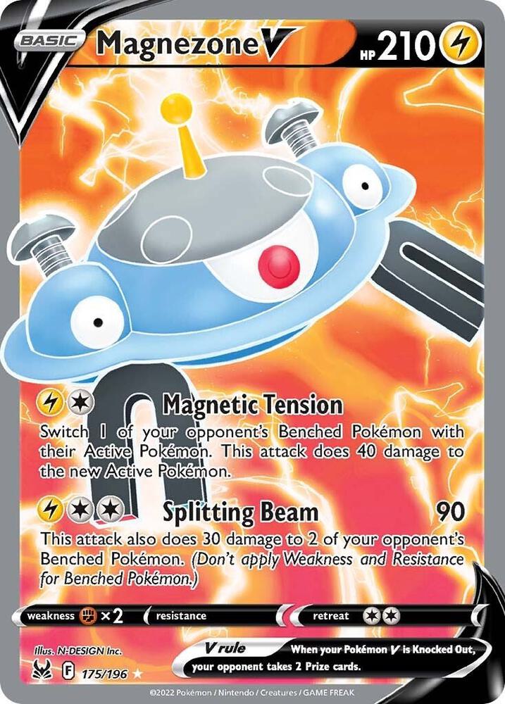 Magnezone V 175/196 Holofoil — Lost Origin Pokémon card