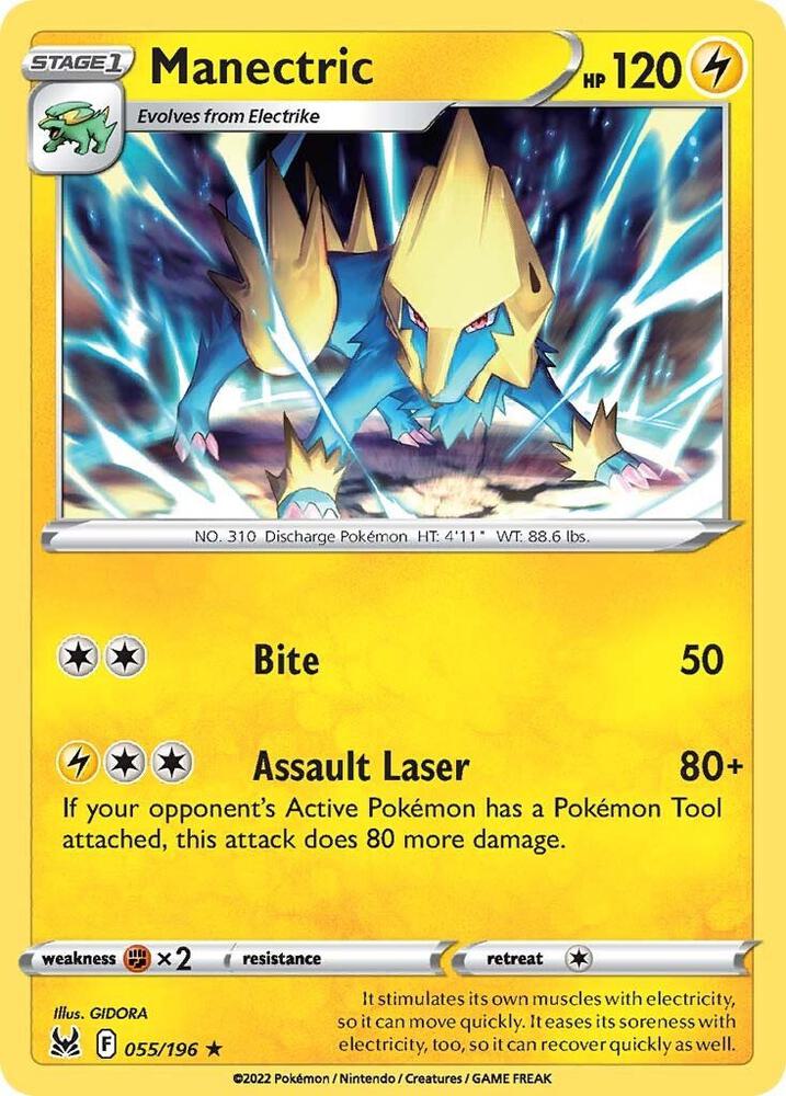Manectric 055/196 — Lost Origin Pokémon card